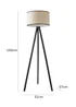 ValueLights Barbro Tripod Wood Black Floor Lamp with Large Drum Trim Shade - One Size Image 5