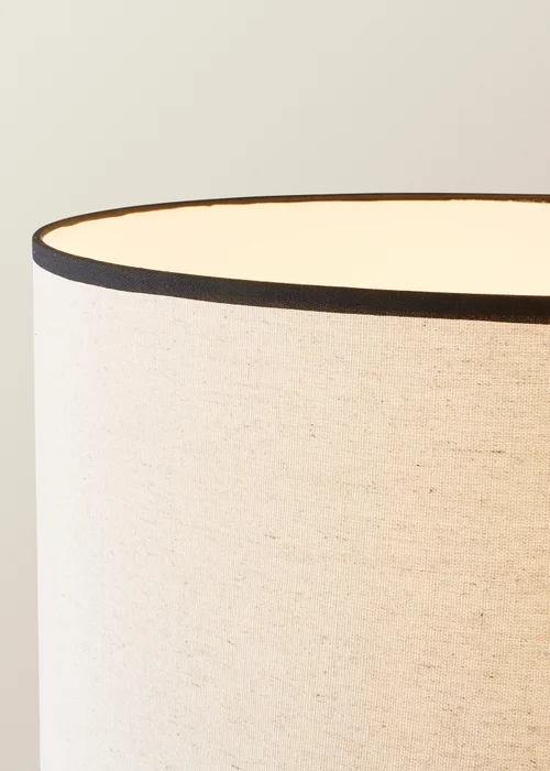 ValueLights Barbro Tripod Wood Black Floor Lamp with Large Drum Trim Shade - One Size Image 4