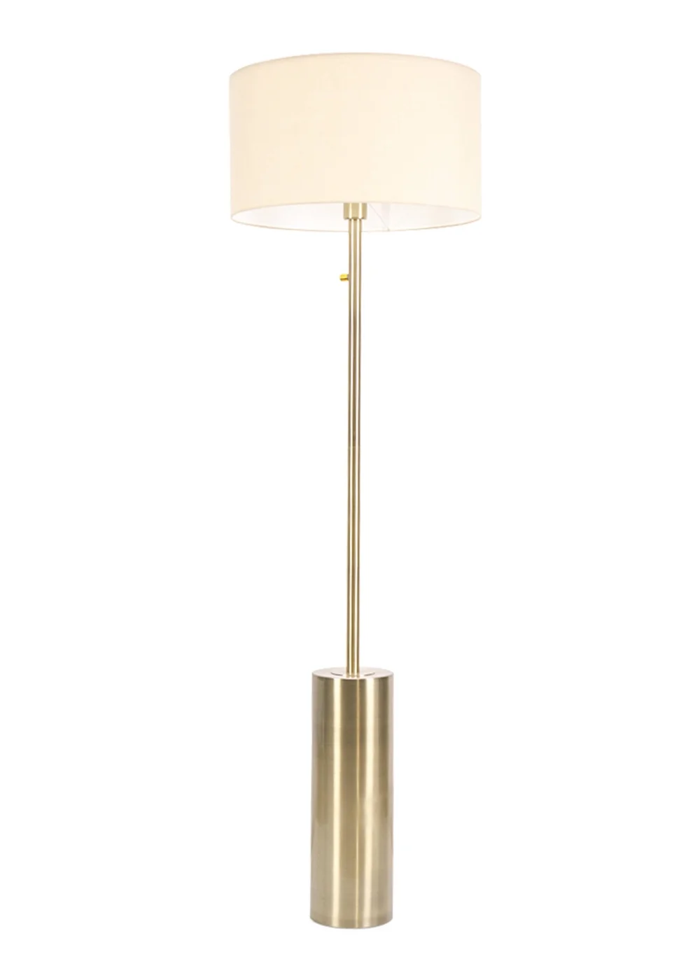 ValueLights Lexy Dimmable Plated Gold Floor Lamp with Large Drum Shade - One Size Image 2