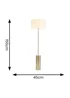 ValueLights Lexy Dimmable Plated Gold Floor Lamp with Large Drum Shade - One Size Image 5