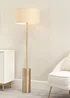 ValueLights Lexy Dimmable Plated Gold Floor Lamp with Large Drum Shade - One Size Image 3