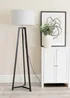 ValueLights Lottie Painted Black Floor Lamp with Large Drum Shade - One Size Image 1