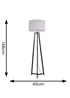 ValueLights Lottie Painted Black Floor Lamp with Large Drum Shade - One Size Image 4