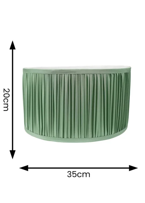 ValueLights Large Jess Fabric Faux Silk Green Drum Ceiling Pendant Shade - Large Image 4