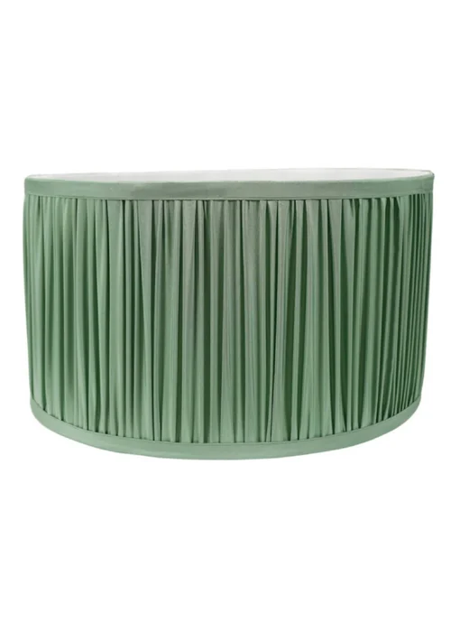 ValueLights Large Jess Fabric Faux Silk Green Drum Ceiling Pendant Shade - Large Image 3
