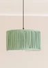 ValueLights Large Jess Fabric Faux Silk Green Drum Ceiling Pendant Shade - Large Image 1