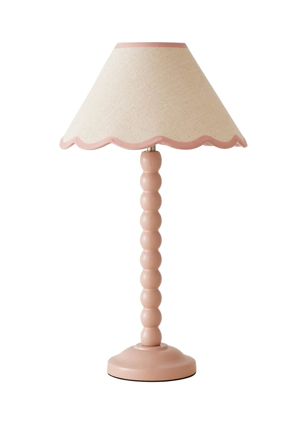 ValueLights Bobbles Painted Pink Table Lamp with Small Tapered Shade - One Size Image 2