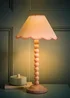 ValueLights Bobbles Painted Pink Table Lamp with Small Tapered Shade - One Size Image 3