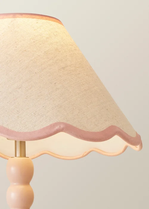ValueLights Bobbles Painted Pink Table Lamp with Small Tapered Shade - One Size Image 4