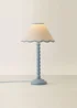 ValueLights Bobbles Painted Blue Table Lamp with Large Tapered Shade - One Size Image 5