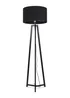 ValueLights Lottie Painted Black Floor Lamp with Large Drum Shade - One Size Image 2