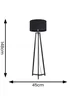 ValueLights Lottie Painted Black Floor Lamp with Large Drum Shade - One Size Image 4