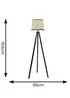 ValueLights Barbro Tripod Wood Black Floor Lamp with Large Tapered Trim Shade - One Size Image 4