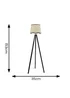 ValueLights Barbro Tripod Wood Black Floor Lamp with Large Tapered Trim Shade - One Size Image 5