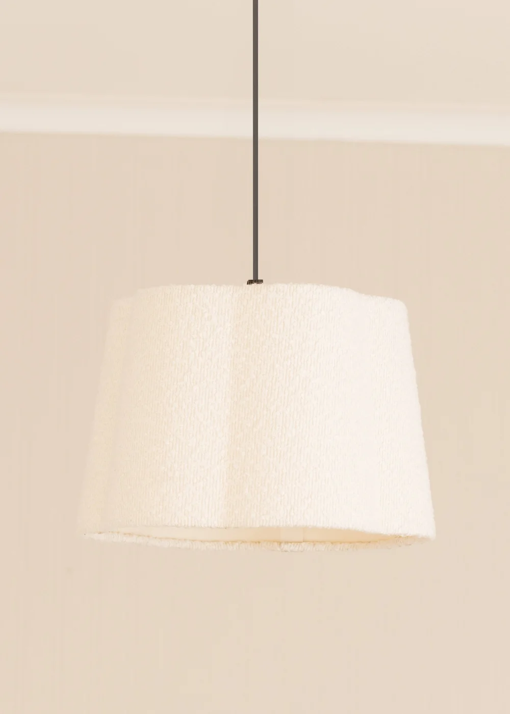 ValueLights Medium Amy Boucle Cream Tapered Ceiling Pendant Shade - One Size Image 1