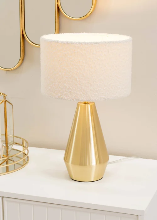 ValueLights Jax Dimmable Antique Gold Table Lamp with Small Drum Shade - One Size Image 3
