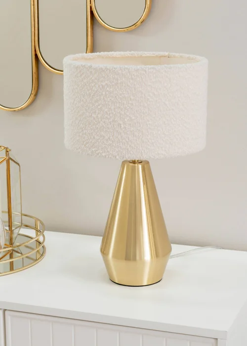 ValueLights Jax Dimmable Antique Gold Table Lamp with Small Drum Shade - One Size Image 1