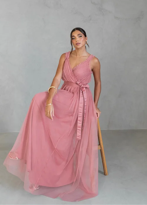 Anaya with Love Recycled Dusty Rose Wrap Strappy Maxi Dress - 8 Image 4