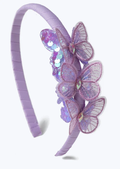 Flitzy Purple Butterfly Headband - One Size Image 2