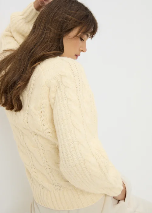 Yellow Cable Knit Jumper - S Image 2