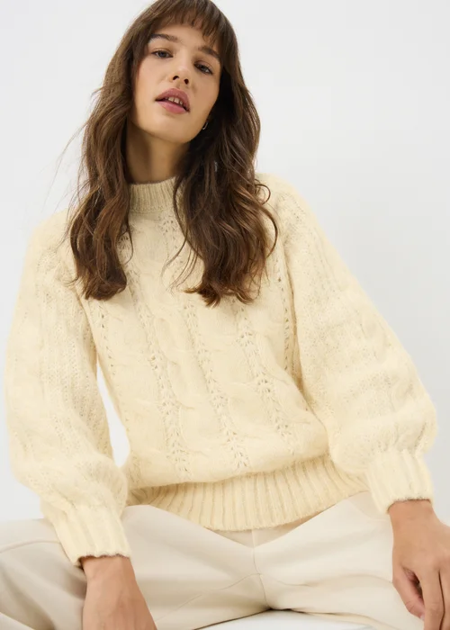 Yellow Cable Knit Jumper - S Image 1