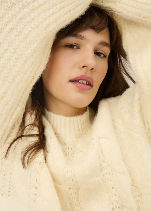 Yellow Cable Knit Jumper - S Image 3