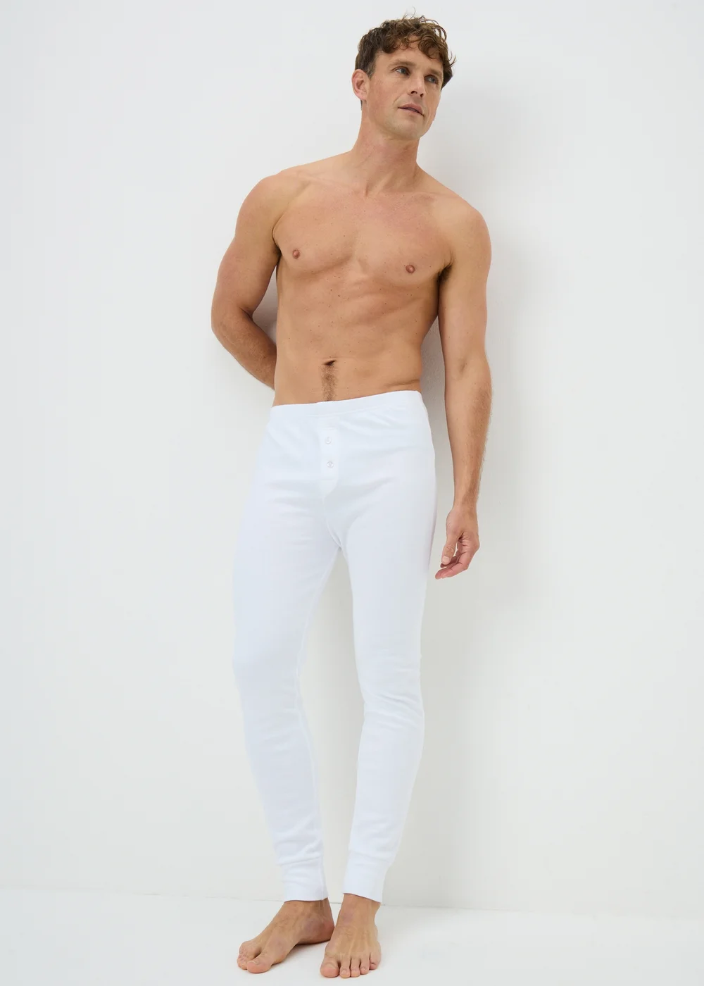 White Medium Thermal Long Johns - Small Image 1