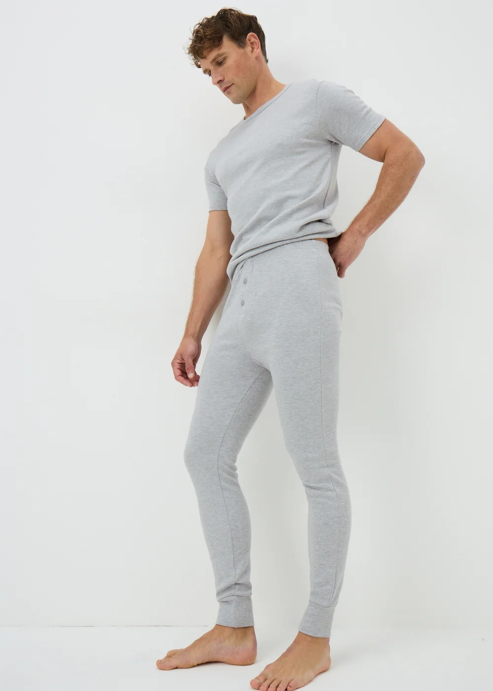 Grey Medium Thermal Long Johns - Small Image 1