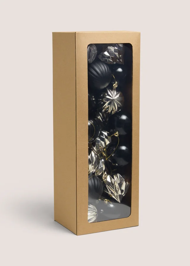 Black & Gold 30 Pack Baubles