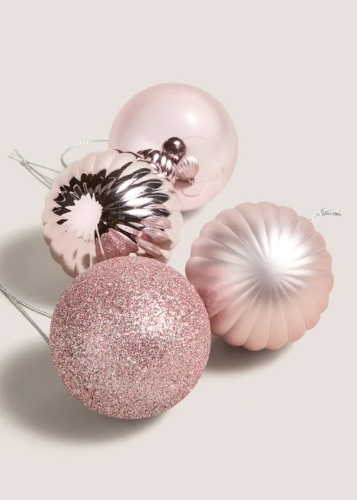 12 Pack Pink Baubles Image 2