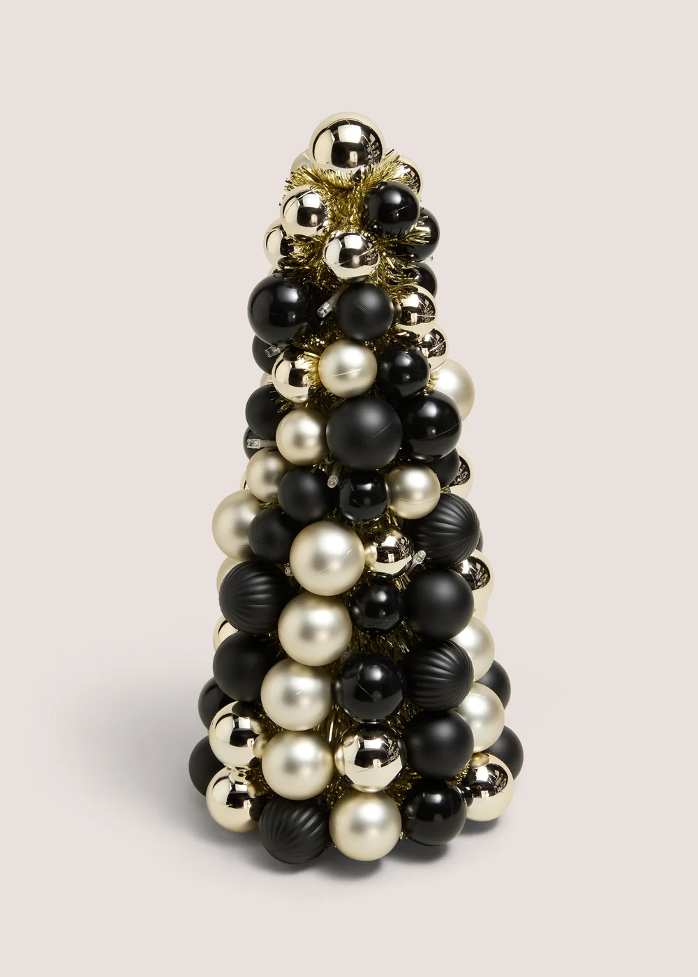 Black Pre Lit Bauble Tree Image 1