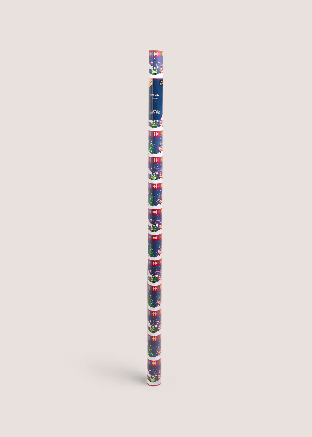 Navy Christmas Character 5m Gift Wrap Image 1