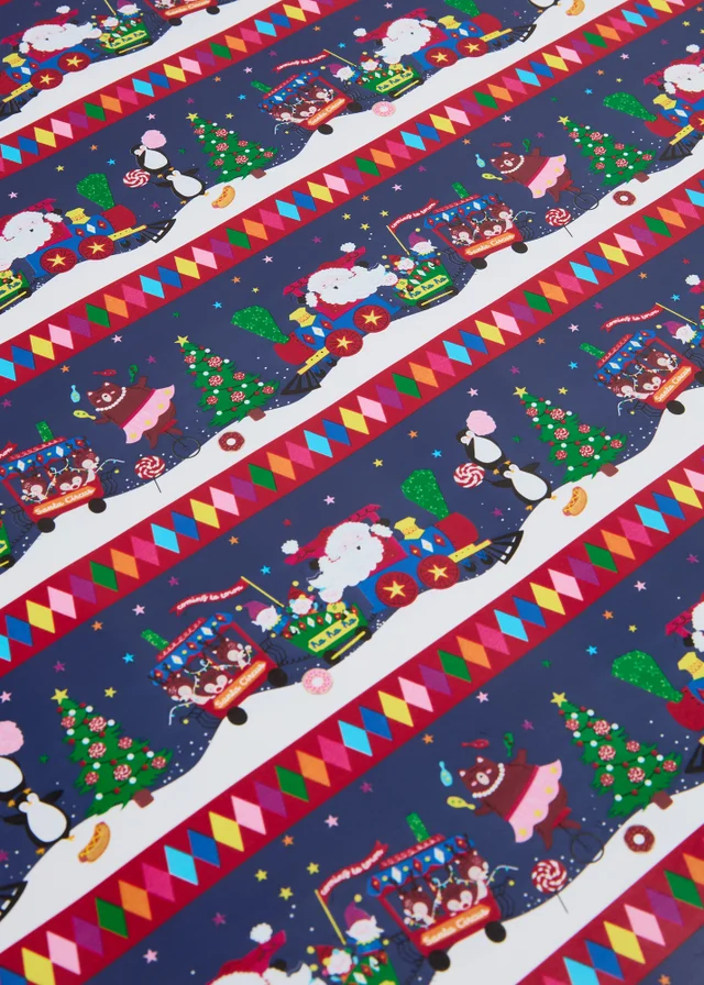 Navy Christmas Character 5m Gift Wrap
