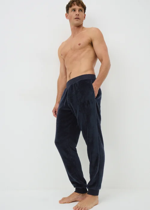 Navy Fleece Pyjama Bottoms - Small Image 2