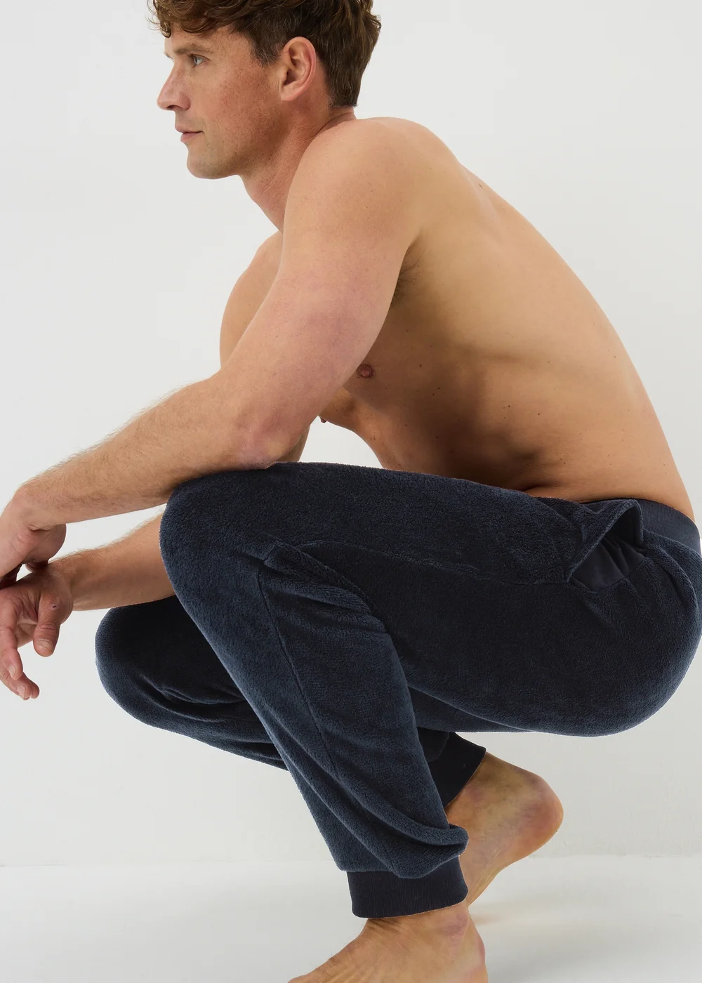 Navy Fleece Pyjama Bottoms - Small Image 1