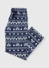 Navy Fairisle Pyjama Bottoms - Large Image 3
