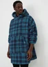 Blue Winter Check Snoodie - Large Image 1