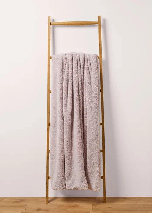 Pink Double Sided Sherpa Throw Image 1