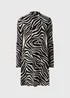 Black Mono Zebra Supersoft Mini Dress - Size 26 Image 4