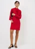 Red Tie Neck Mini Dress - Size 22 Image 1