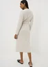 Cream Belted Cosy Midi Dress - Size 26 Image 3
