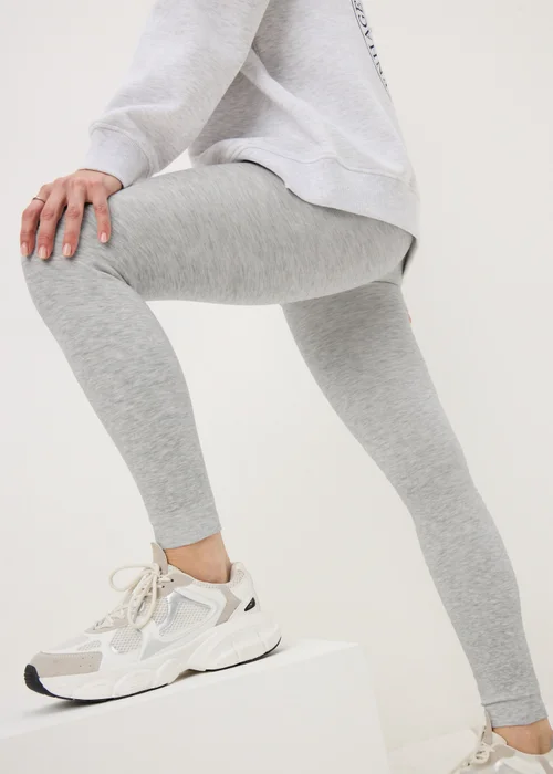 Grey Faux Fur Lined Leggings - Small Image 1