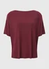 Burgundy Drop Shoulder Plisse Co Ord Top - Extra Large Image 3