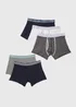 3 Pack Multicolour Metallic Geo Printed Boxers - Small Image 1