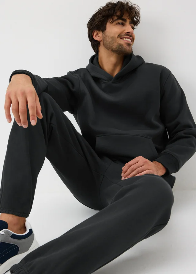 Black Relaxed Pull on Hoodie
