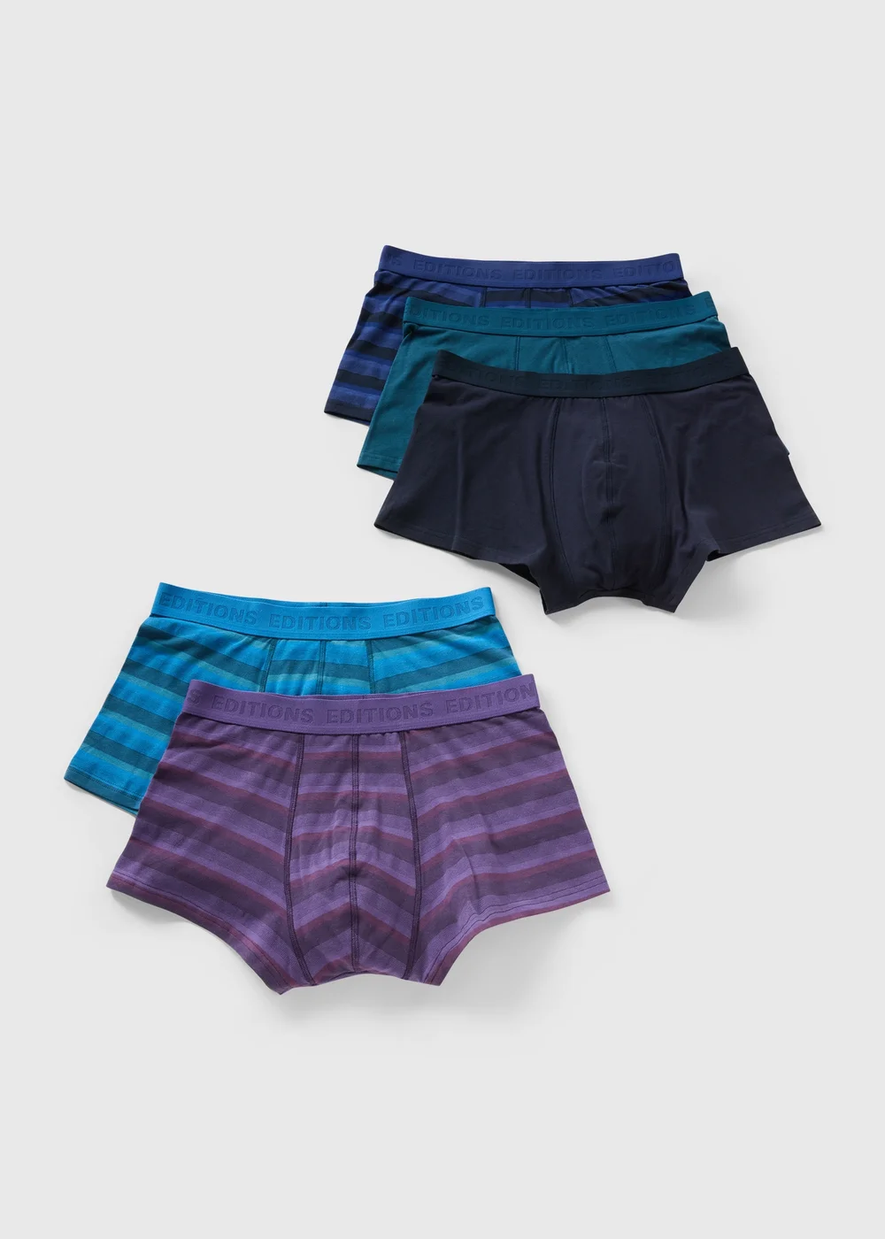 5 Pack Multicolour Jewel Stripe Hipsters - XXXL Image 1