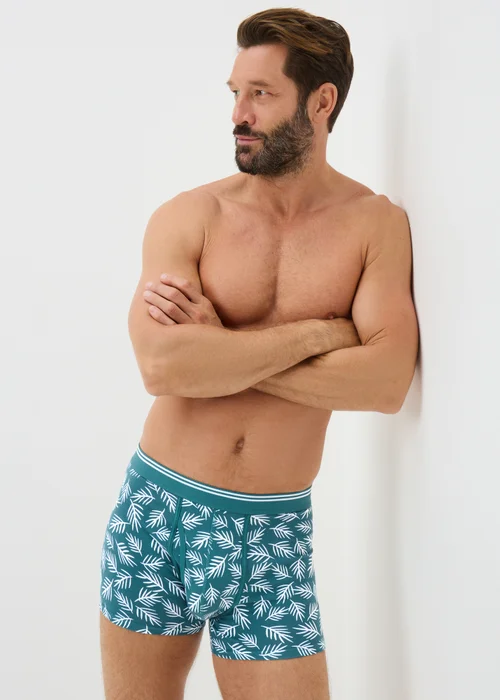 5 Pack Teal Leaf Keyhole Boxers - Extra small Image 2