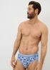 5 Pack Blue Leaf Pattern Briefs - Small Image 2
