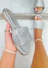 Love Lemonade Silver Sparkly Disco Ball Sliders - Size 3 Image 2