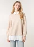 Blue Vanilla Brown 2in1 Cut & Sew Sweater - Large/Extra Large Image 1